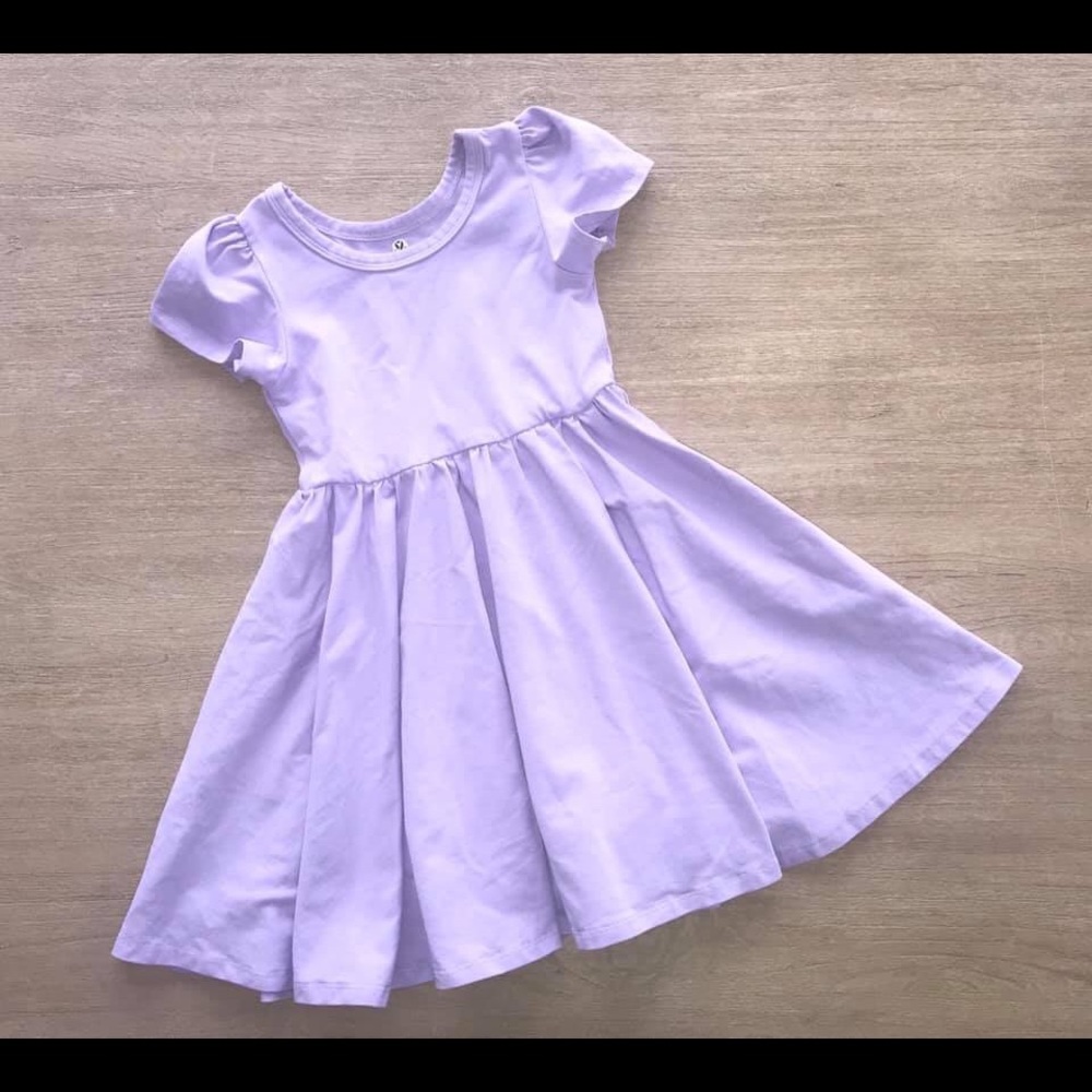 Solid Lilac Colored Twirly Dress
